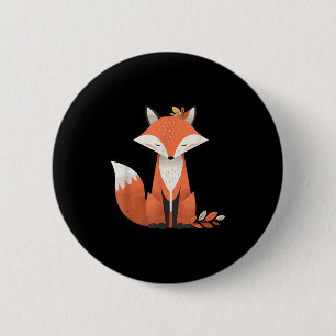 Fox Herbstleaves Süße Tier Woodland Fall Natur Button