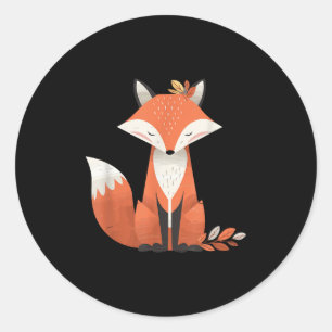 Fox Herbstleaves Süße Tier Woodland Fall Natur Runder Aufkleber