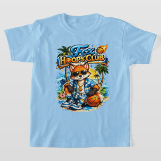 Fox Hoops Club Kinder T-Shirt | Cute Sommer Basket