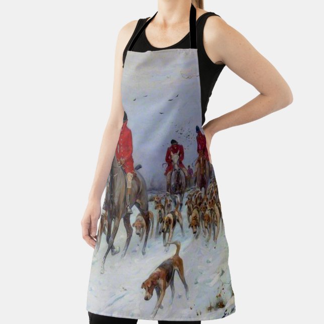 Fox Hunt Huntsmen und Hunden kehren Zuhause zurück Schürze (InSitu)