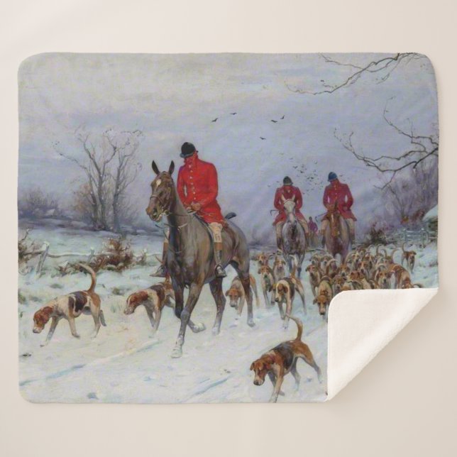Fox Hunt Huntsmen und Hunden kehren Zuhause zurück Sherpadecke (Vorderseite (Horizontal))