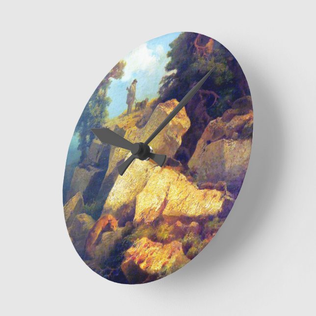 Fox Hunt Josef Navrátil nach 1850 Runde Wanduhr (Winkel)