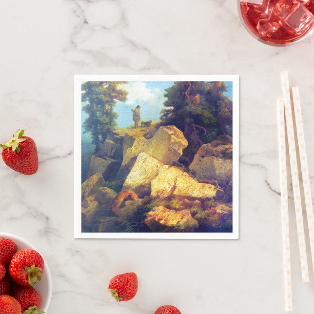 Fox Hunt Josef Navrátil nach 1850 Serviette (Beispiel)