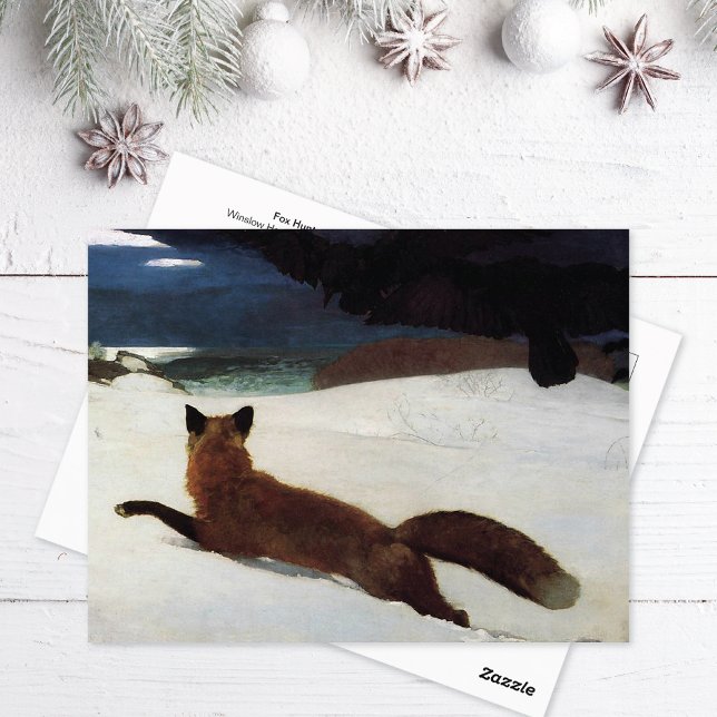 Fox Hunt Winter Winslow Homer Postkarte (Von Creator hochgeladen)