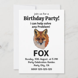 Fox ich kann helfen, jedes Problem Funny Fox zu lö Einladung
