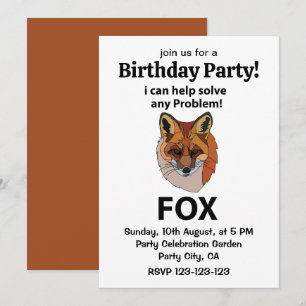 Fox ich kann helfen, jedes Problem Funny Fox zu lö Einladung