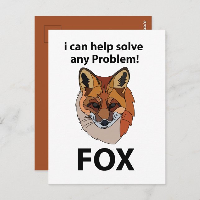 Fox ich kann helfen, jedes Problem Funny Fox zu lö Postkarte (Vorne/Hinten)