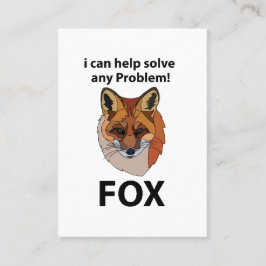 Fox ich kann helfen, jedes Problem Funny Fox zu lö Visitenkarte