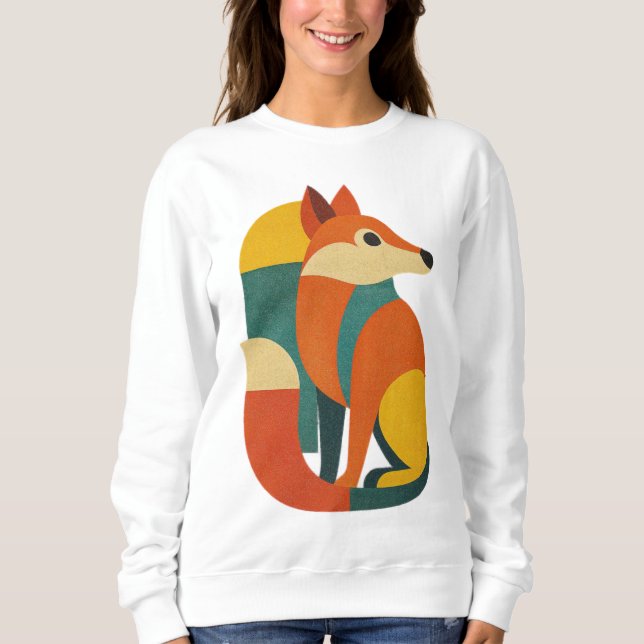 FOX-ILLUSTRATION-GEOMETRIE-DESIGN-T-Shirt Sweatshirt (Vorderseite)