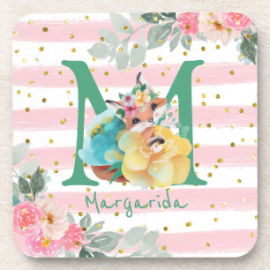 Fox Illustration Mutter, um von einem Baby Mädchen Getränkeuntersetzer