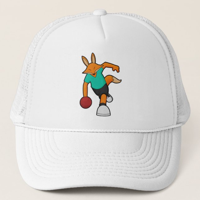 Fox im Bowling mit Bowlingball Truckerkappe (Vorderseite)