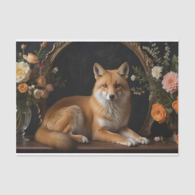 Fox im Garten Seidenpapier (Vorderseite)