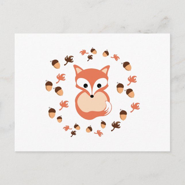 Fox im Herbst Postkarte (Vorderseite)