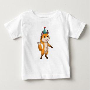 Fox im Party mit Party Hut Baby T-shirt