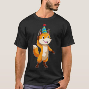 Fox im Party mit Party Hut T-Shirt