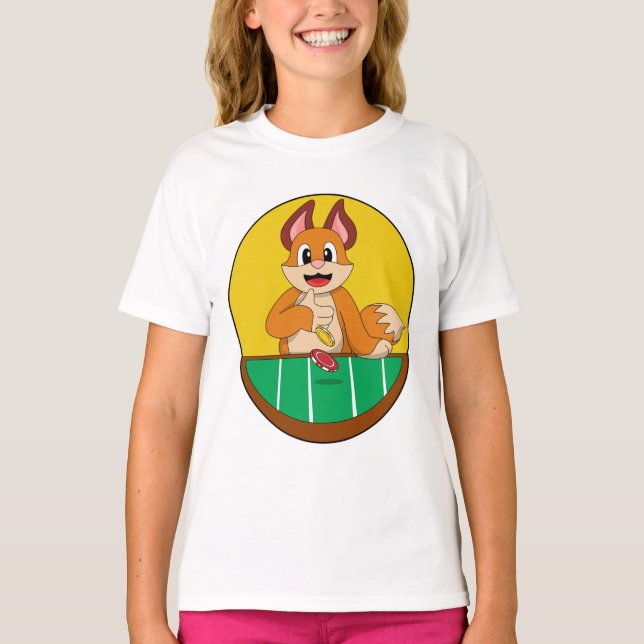 Fox im Poker mit Poker-Chips T-Shirt (Vorderseite)