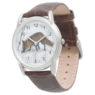 Fox im Schnee Armbanduhr