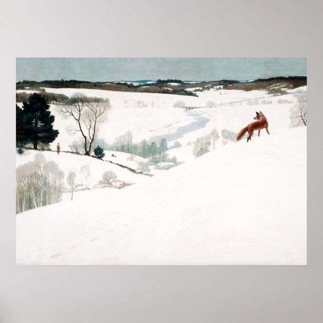 Fox im Schnee von Newell Convers Wyeth Poster (Vorne)
