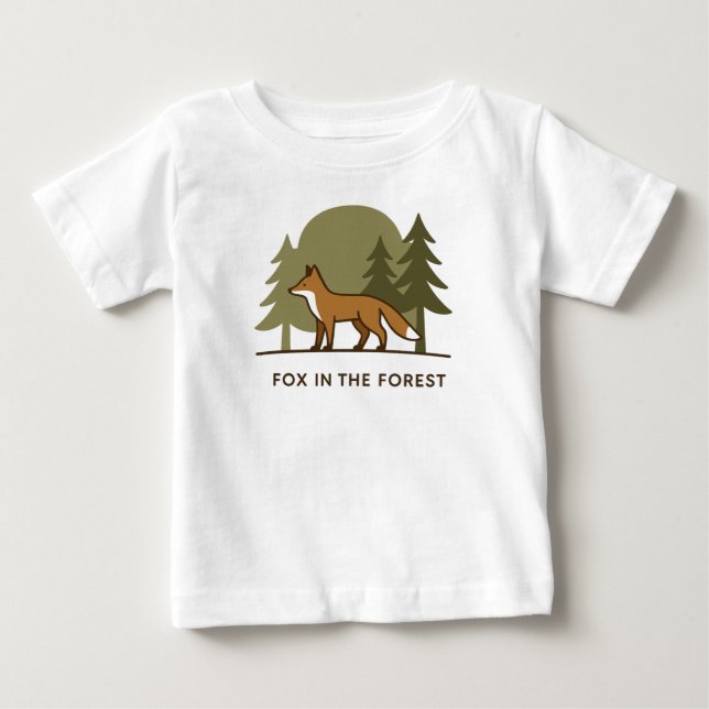 Fox im Wald Baby T-shirt (Vorderseite)