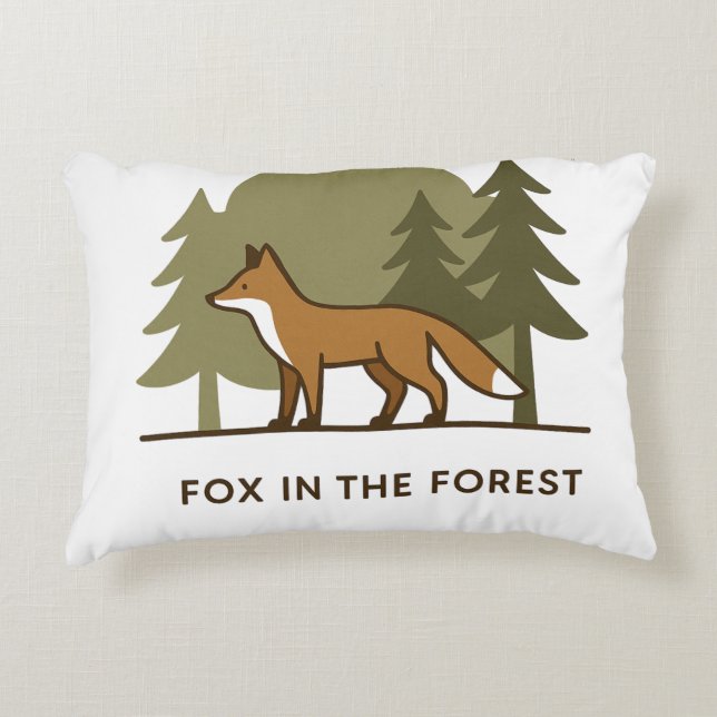 Fox im Wald Dekokissen (Vorderseite)