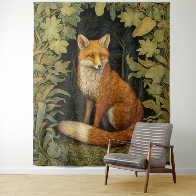 Fox im Wald, Jugendstil Wandteppich (Beispiel)