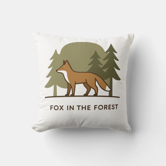 Fox im Wald Kissen (Vorderseite)