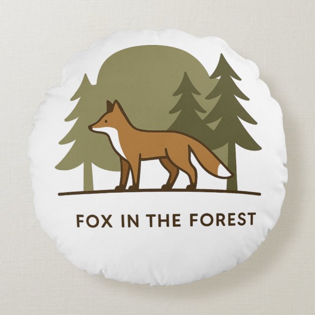 Fox im Wald Rundes Kissen (Vorderseite)