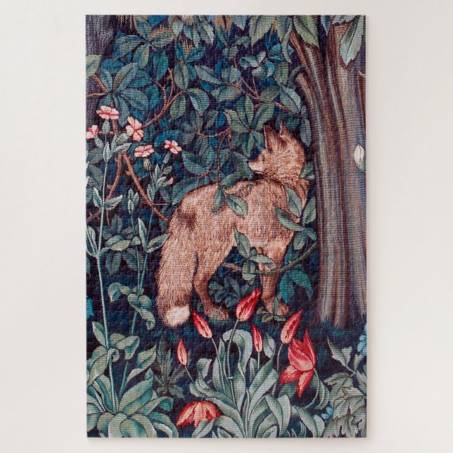 Fox im Wald, William Morris Puzzle (Vertikal)