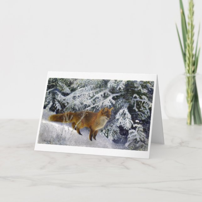 Fox im Winter (1904) von Bruno Liljefors Dankeskarte (Vorderseite)