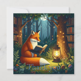 Fox in a Magical Forest Library Dankeskarte