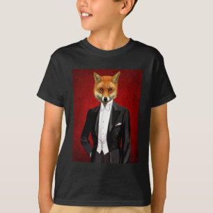 Fox in Abend Anzug, Portrait T-Shirt