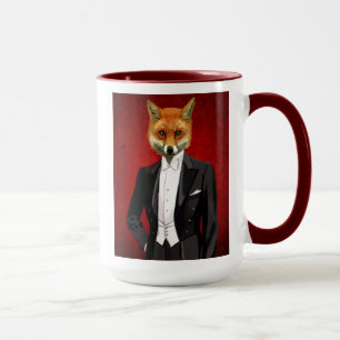 Fox in Abend Anzug, Portrait Tasse