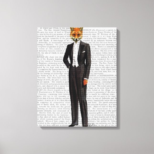 Fox in Abend Anzug voll Leinwanddruck (Vorderseite)