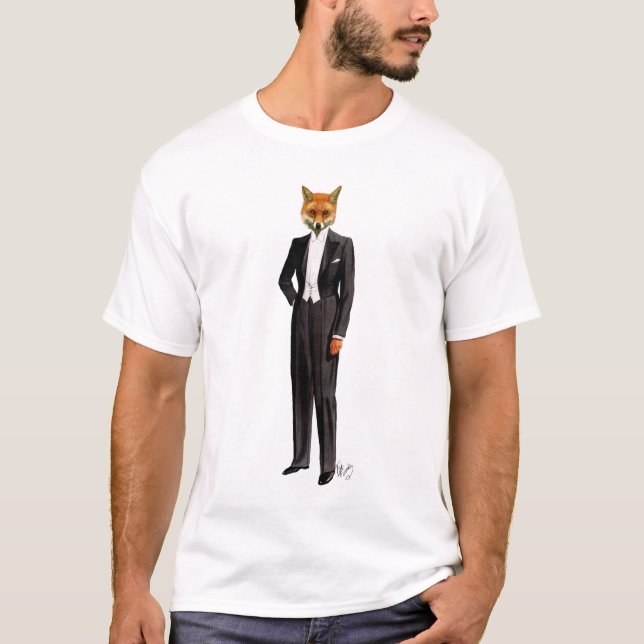 Fox in Abend Anzug voll T-Shirt (Vorderseite)