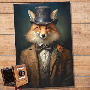 Fox in Anzug und Hat 3 Decoupage Paper Seidenpapier