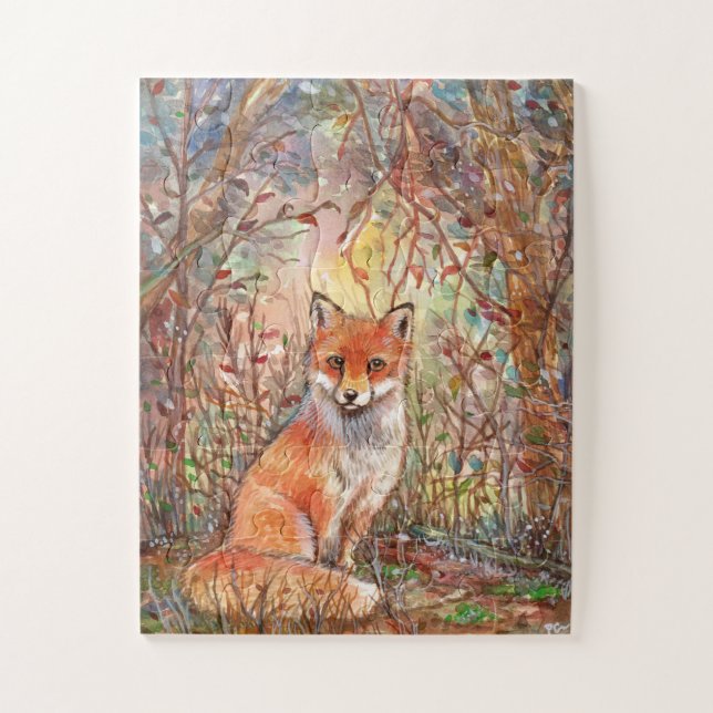 Fox in Autumn Woods Puzzle (Vertikal)