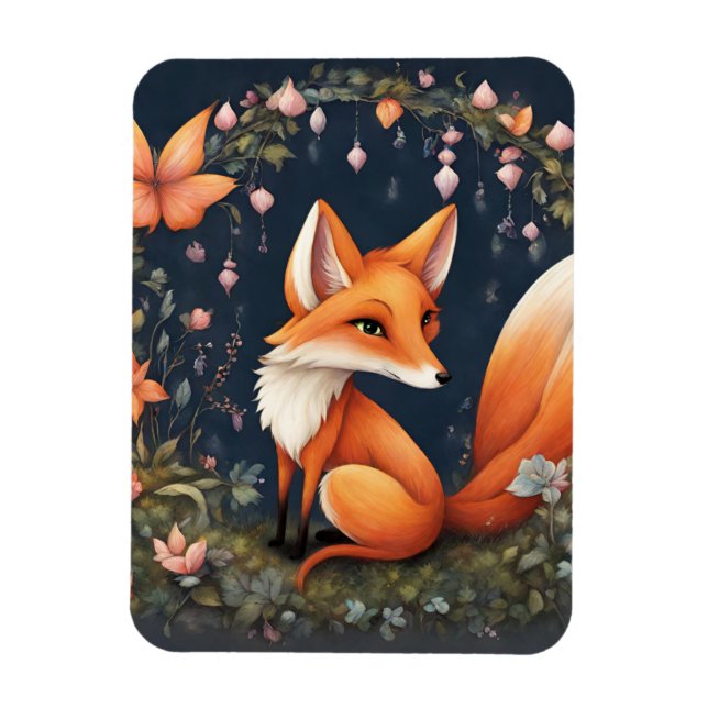 Fox in Bloom Magnet (Vertikal)
