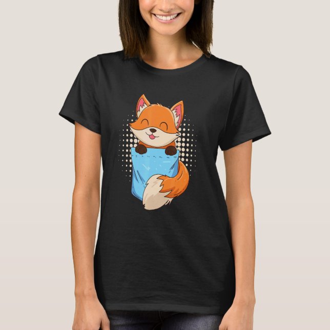 Fox in Brust-Tasche-Fake T-Shirt (Vorderseite)