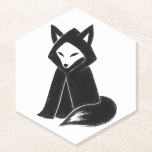 Fox in Cloak - Mysterium Animal on Paper Untersetz Untersetzer