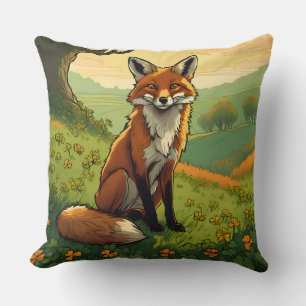 Fox in den Kleeblättern Kissen