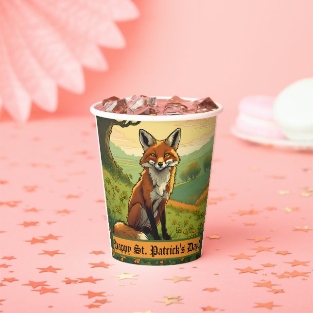 Fox in den Kleeblättern Pappbecher (Insitu)