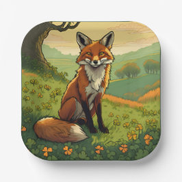 Fox in den Kleeblättern Pappteller