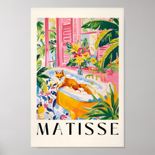 Fox in der Badewanne Inspiriert von MatisArt, rosa Poster