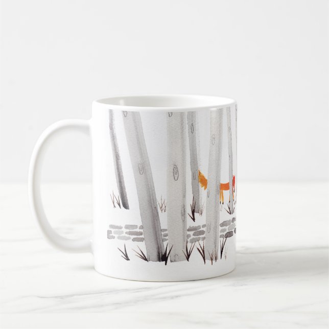 Fox in der Holz-Tasse Tasse (Links)