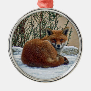 Fox in der Schnee Verzierung Silbernes Ornament