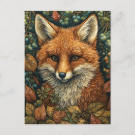 Fox in Dreamy und Whimsical Autumn Forest Feiertagspostkarte