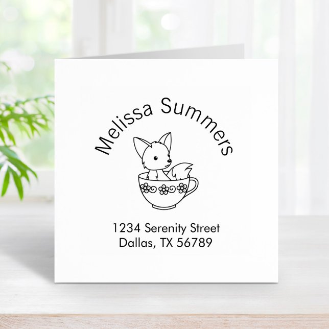 Fox in einer Teacup Arch-Adresse Gummistempel (Von Creator hochgeladen)