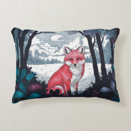 Fox in Forest Clearing Accent Pillow Dekokissen