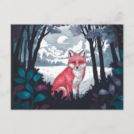 Fox in Forest Clearing Postcard Postkarte