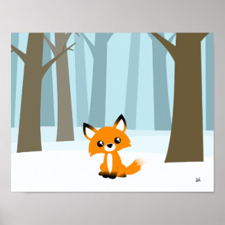 Fox in Forest Poster